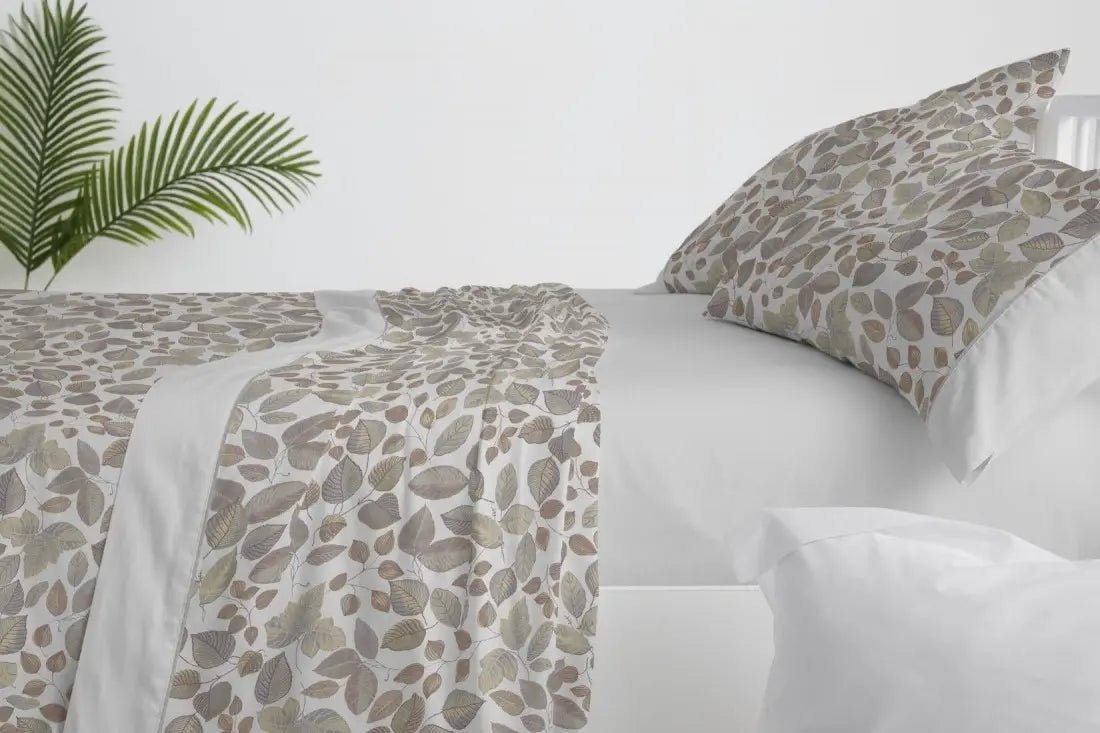 JUEGO DE SABANAS TELA 049 GRIS BURRITO BLANCO 150/160 cm