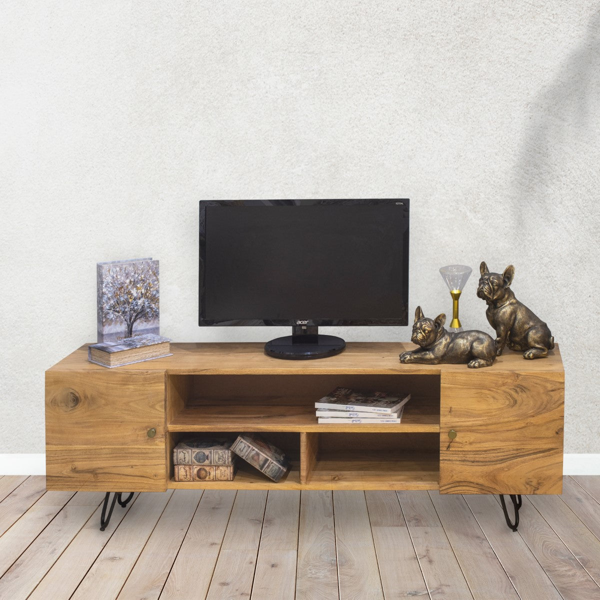 MUEBLE TV 150×52 CM — MADERA DE ACACIA