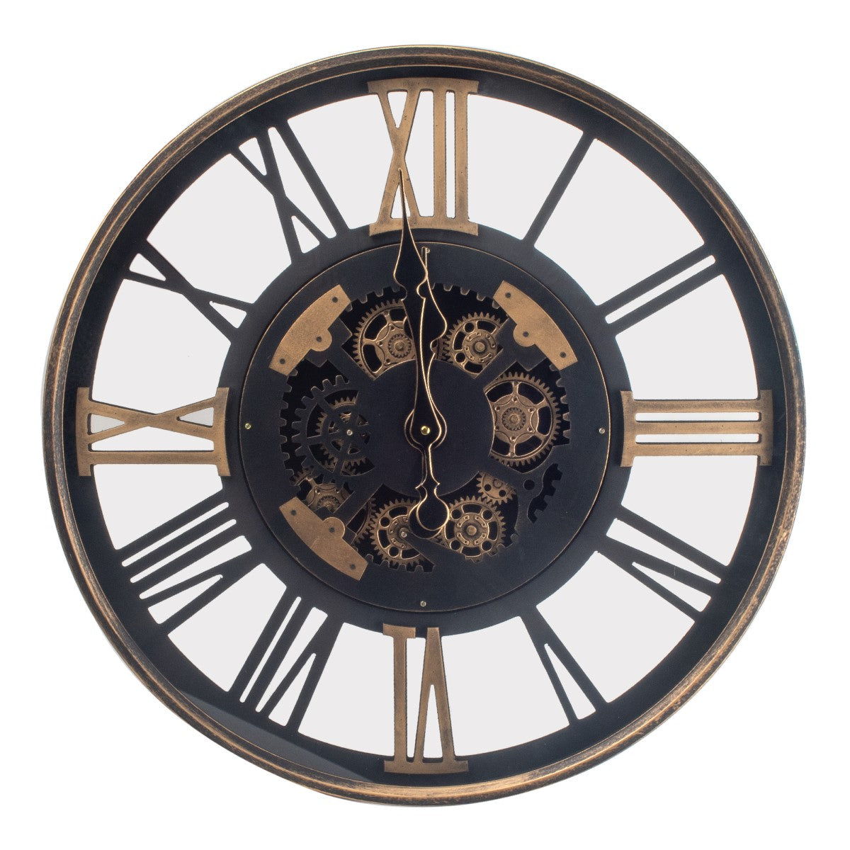 RELOJ DE PARED INDUSTRIAL ENGRANAJE 60 CM — MDF / METAL