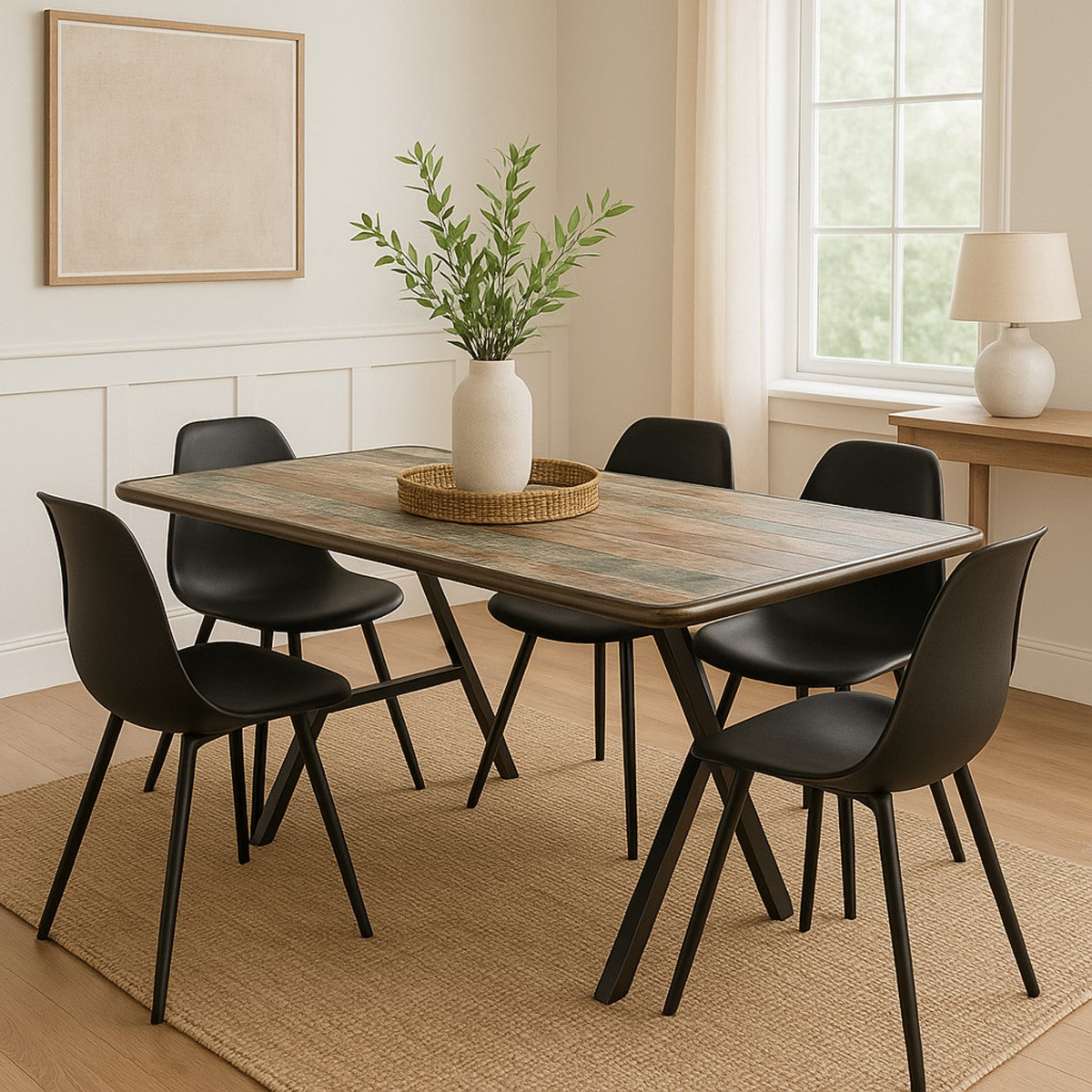 MESA 180×76 CM — METAL Y MADERA