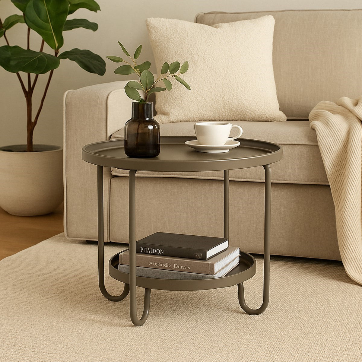 MESA AUXILIAR 60 CM — MDF Y METAL