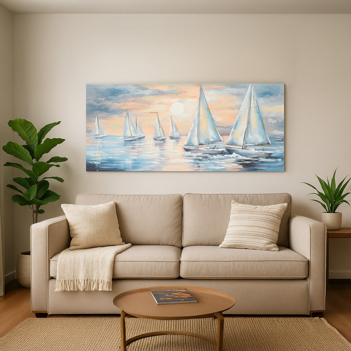 CUADRO BARCOS 60×120 CM — PINTURA