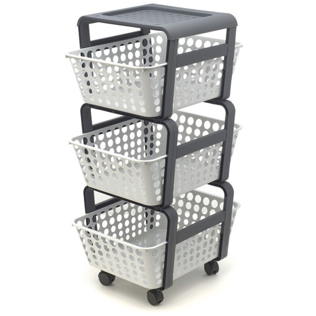 Carro Organizador 3 Cestas CMOD – Blanco 75×41.5×29 cm – Plástico