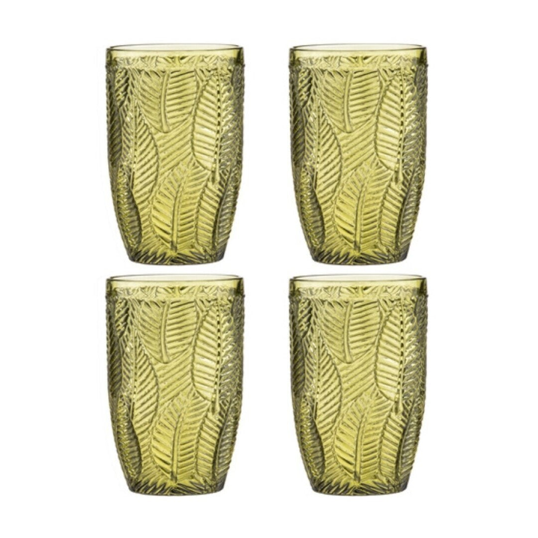 Set de 4 Vasos Areca Alto J4 60303 – Verde 45 cl – 13×8.3 cm – Ladelle –