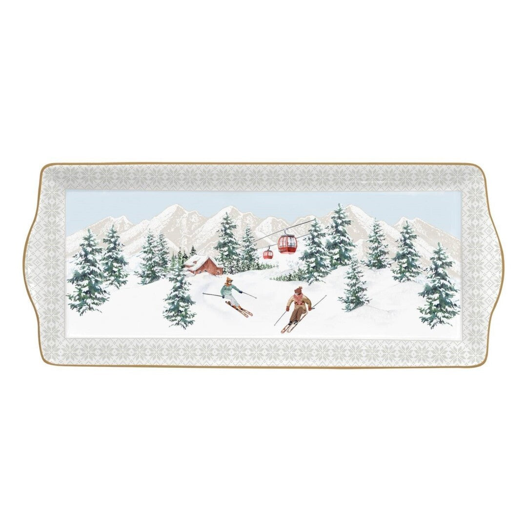 Fuente Rectangular Chalet – 35×15 cm – Porcelana – Tognana Navidad