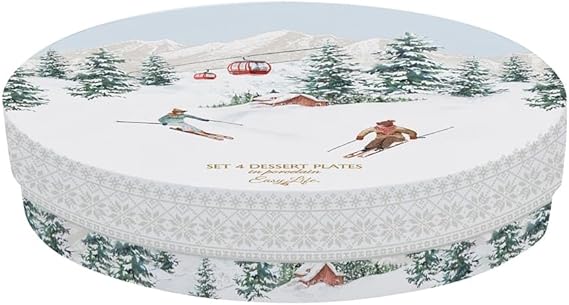 Platos Postre Chalet – Set 4 Piezas – 19 cm – Fine China – Tognana Navidad