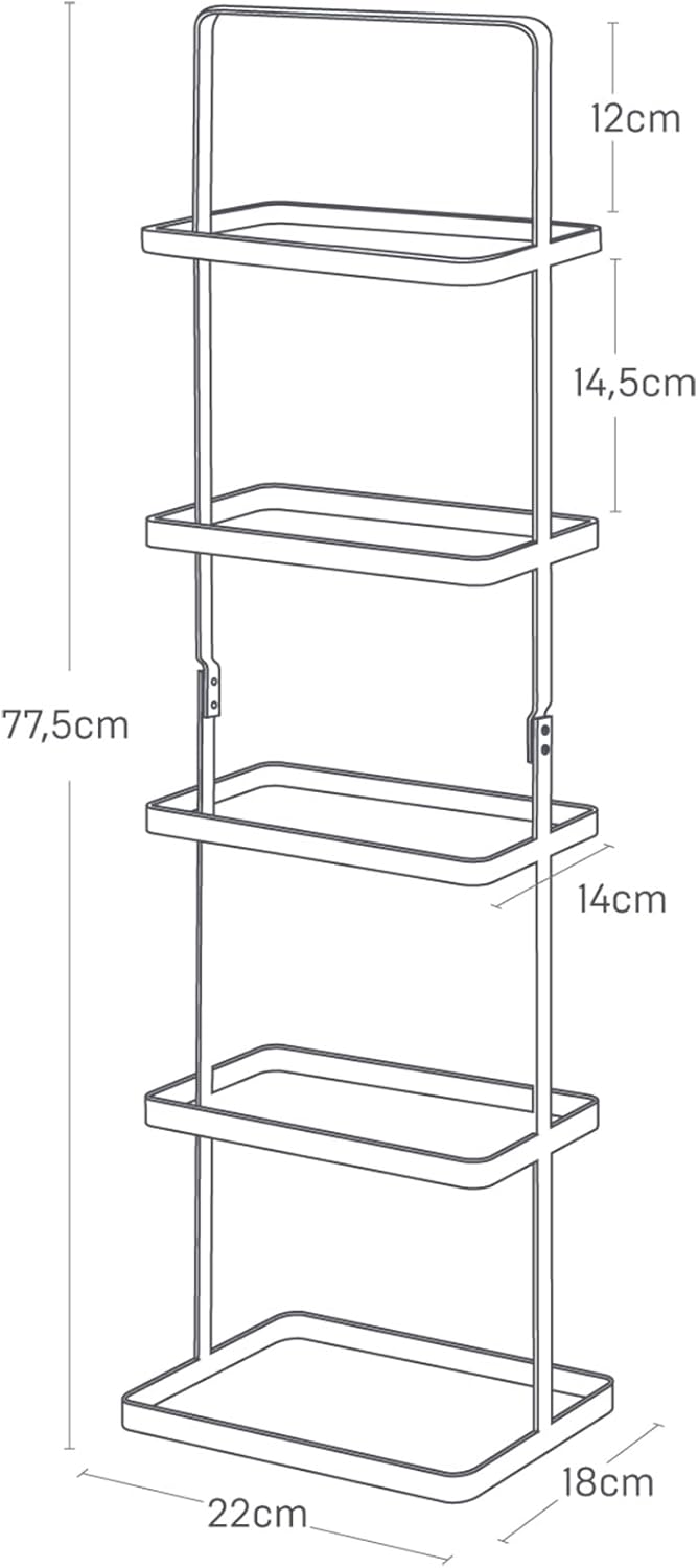 Zapatero Estrecho 2478 – Blanco 77.5×22×18 cm – Acero