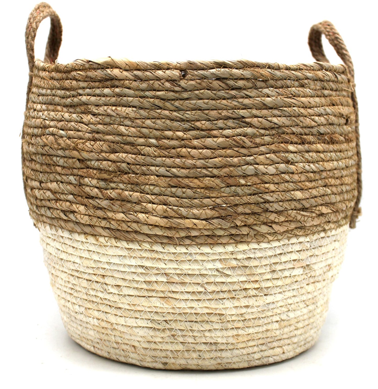 Maceta Red de Junco Blanco 36×29 cm