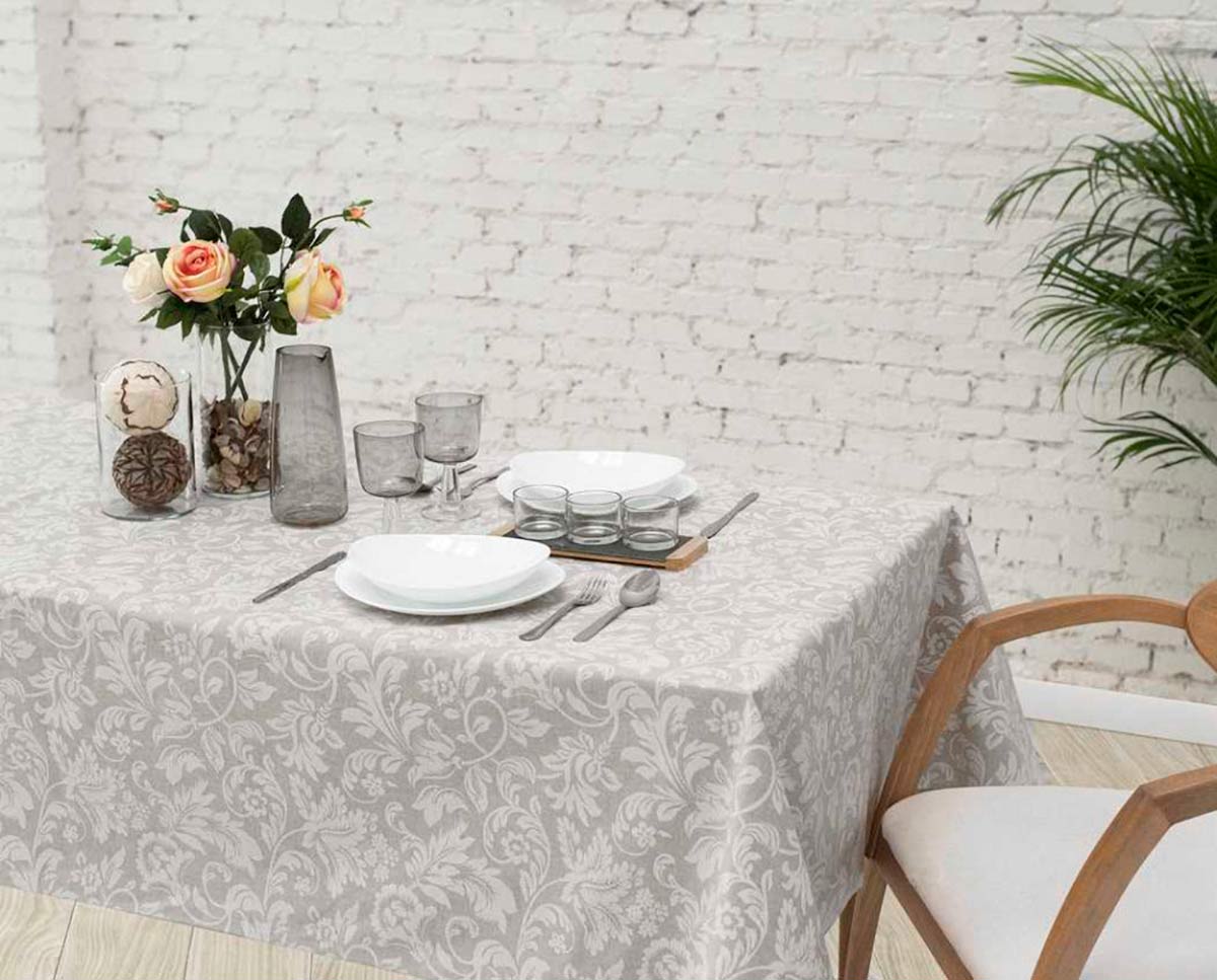 MANTEL RESINADO 867 VERSALLES BLANCO ATENAS 150x250 cm