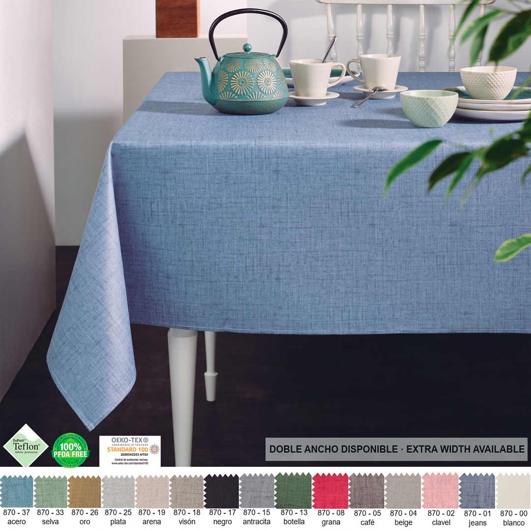 MANTEL RESINADO 870 ITACA NATURAL ATENAS 150x150 cm