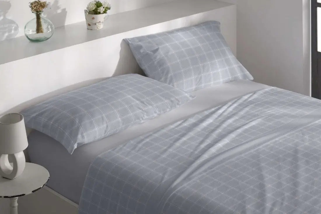 JUEGO DE SABANAS VELVELINA D8 ACERO BURRITO BLANCO 135 cm