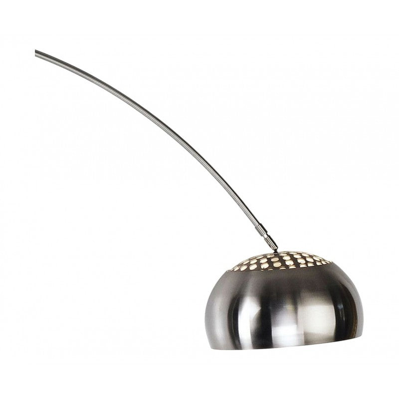 Lámpara AR, pie salón, cromada, base mármol blanco