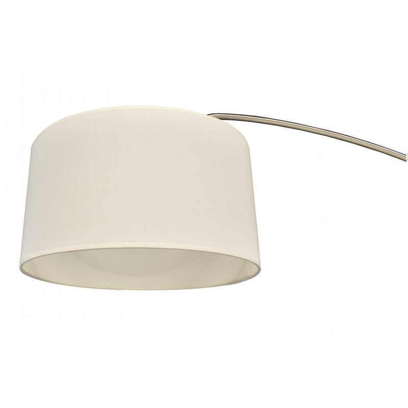 Lámpara OMEGA de Pie, Cromada con Base de Mármol y Pantalla Blanca