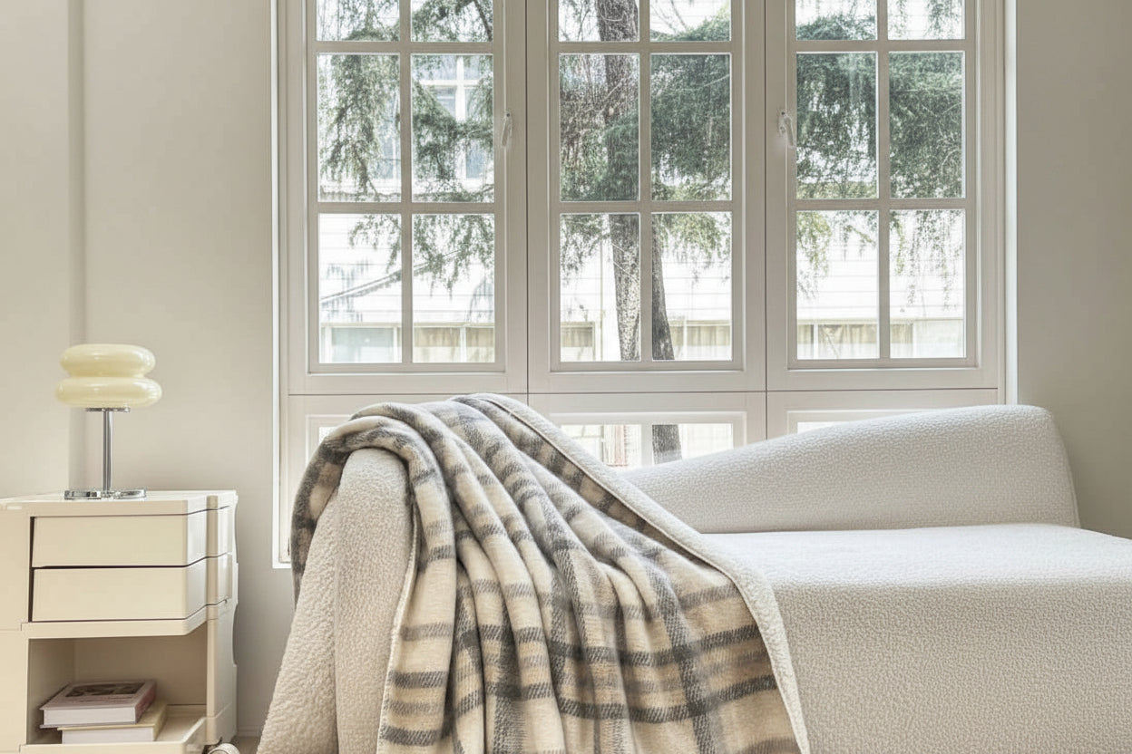 PLAID MANTA DE CUADROS CLÁSICO CON SHERPA - SURTIDO 130x160