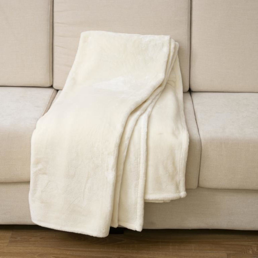 MANTITA LISA PARA SOFÁ GRANDE – SUAVIDAD Y CONFORT - NATURAL 140x200 CM