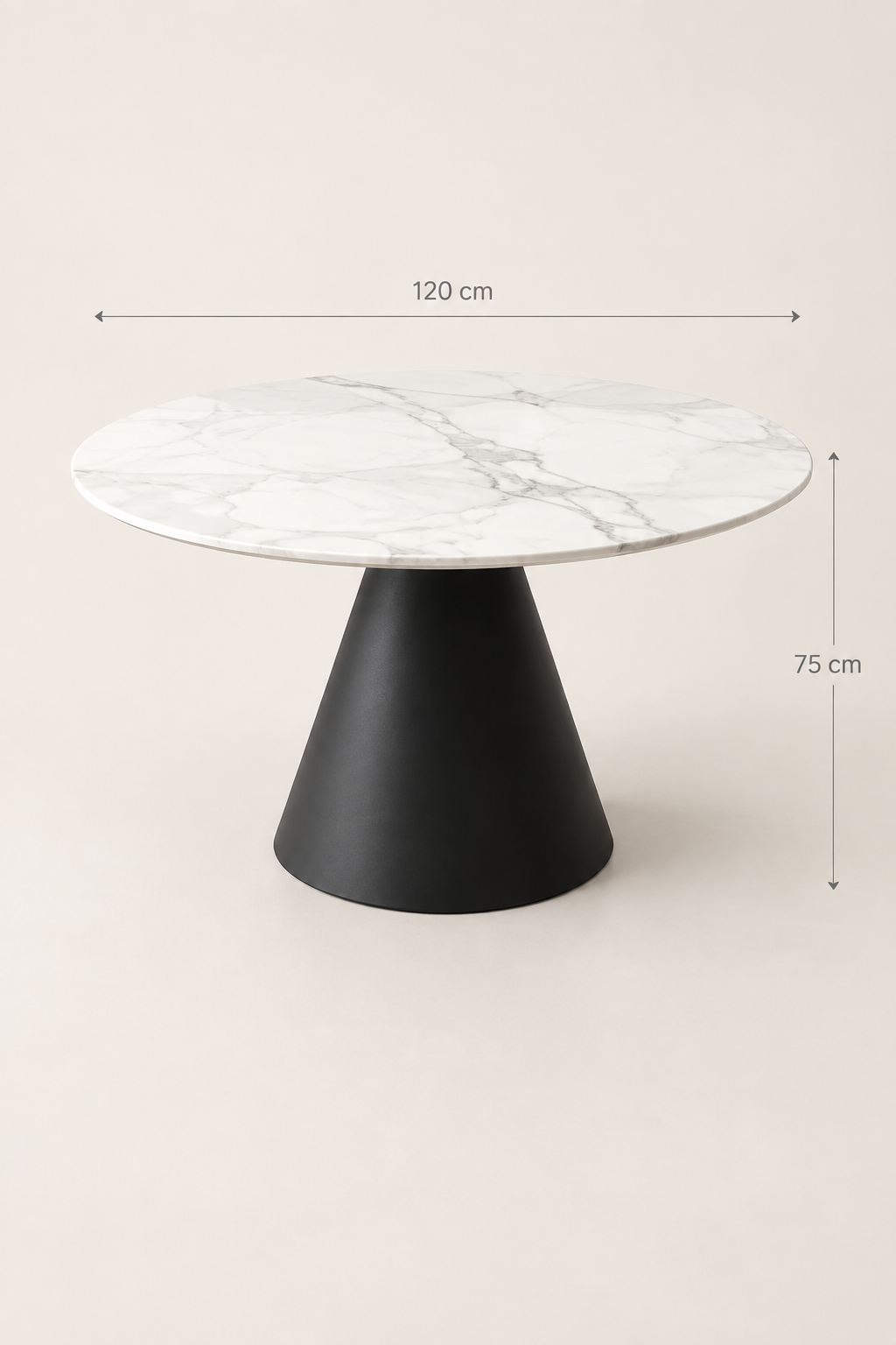 Mesa Naida – Mesa de Comedor de Metal y Cerámica 120 cm