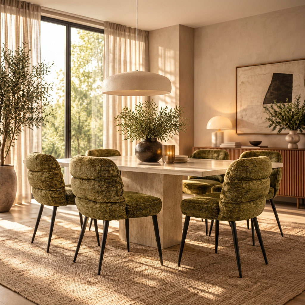 Silla Berg – Silla de Comedor Tapizada en Cremona Verde