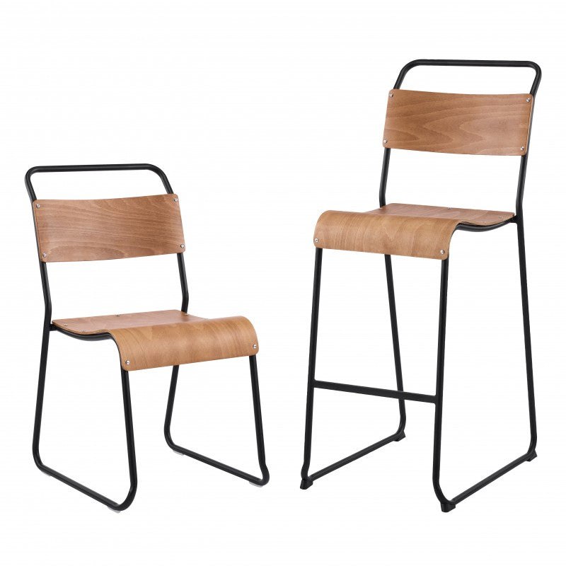 Silla Liverpool Apilable Negra de Abedul – Diseño Moderno y Resistente