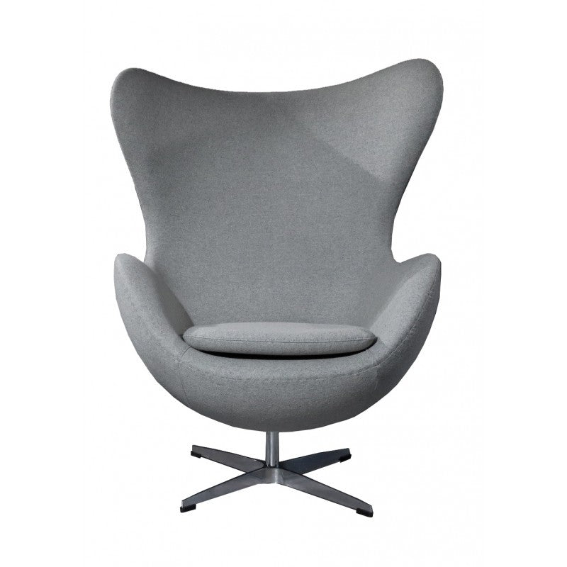 Sillón EG, fibra de vidrio, basculante, tapizado cachemir gris