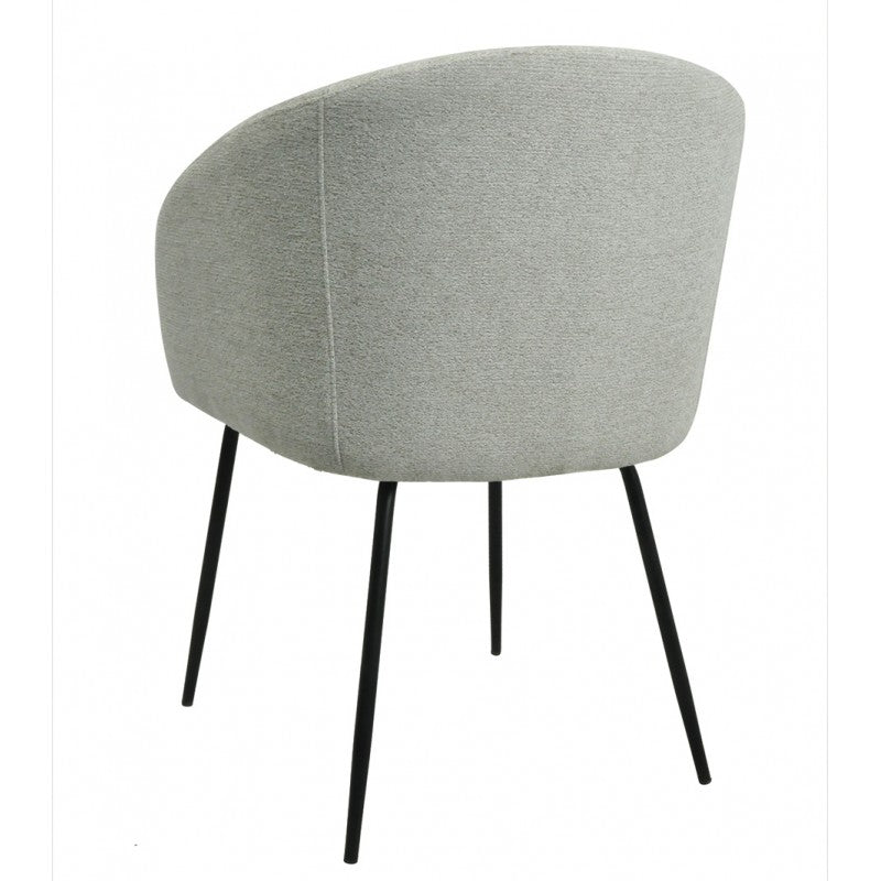 Sillón Lauren Tela Linen Gris Claro con Patas Metálicas Negras – Diseño Moderno