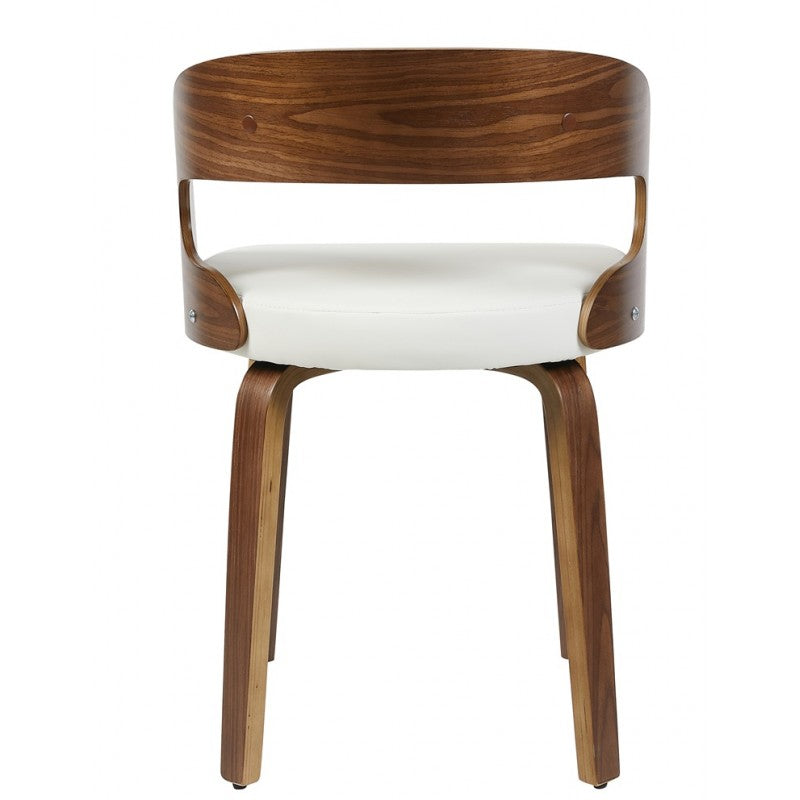 Sillón Loarre de Madera con Similpiel Blanca – Diseño Moderno