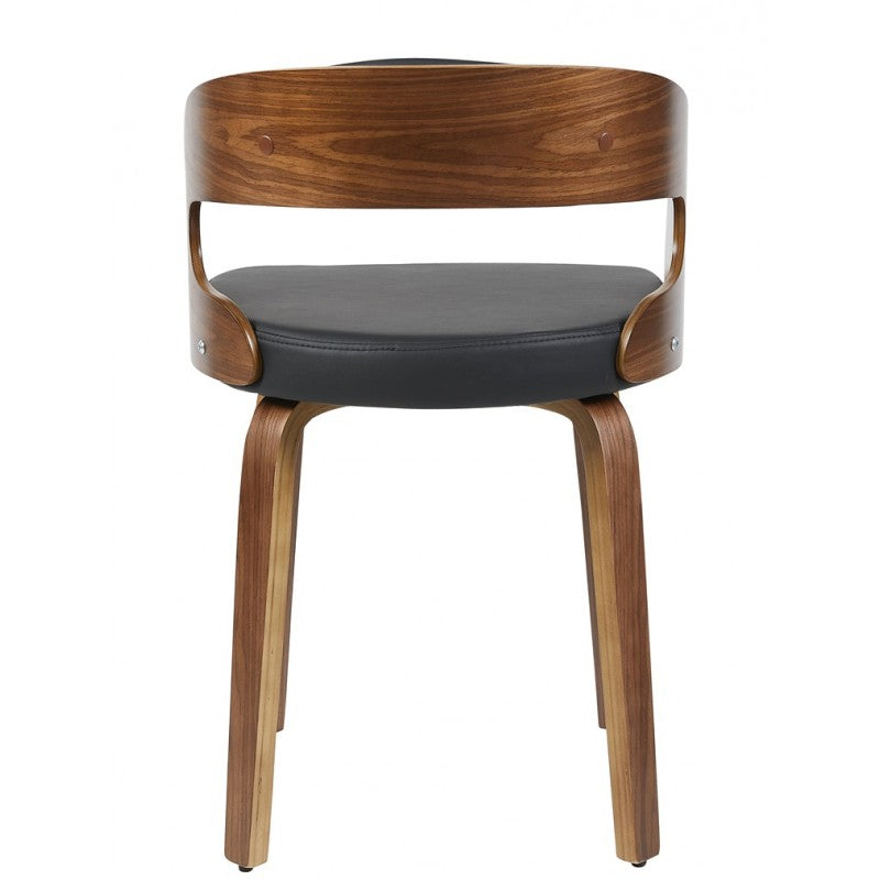 Sillón Loarre de Madera con Similpiel Negra – Diseño Moderno