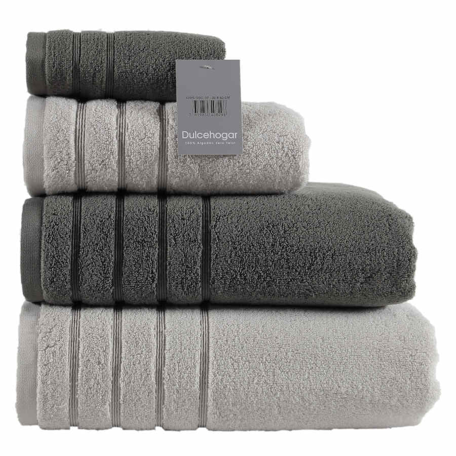 TOALLAS ZERO TWIST 100% ALGODÓN – GRIS OSCURO LAVABO 50x100 CM