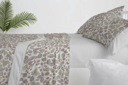 JUEGO DE SABANAS TELA 049 GRIS BURRITO BLANCO 150/160 cm