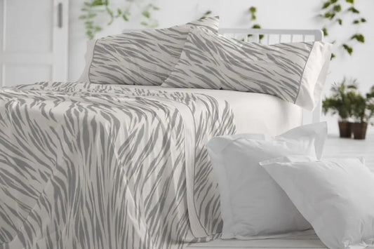 JUEGO DE SABANAS TELA 050 ACERO BURRITO BLANCO 135 cm