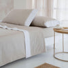 JUEGO DE SABANAS 100% ALGODÓN LETI BEIGE FUN&DECO 180 cm