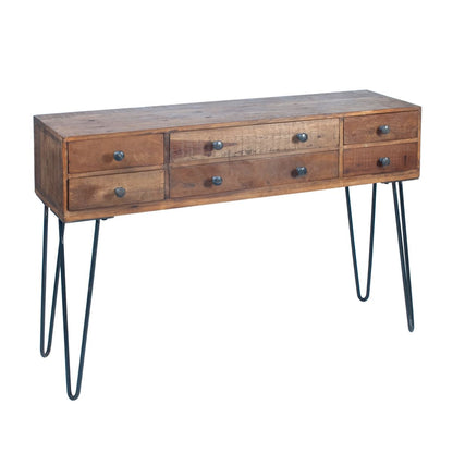 MUEBLE / MESA CON CAJONES 110×76 CM — MADERA & METAL
