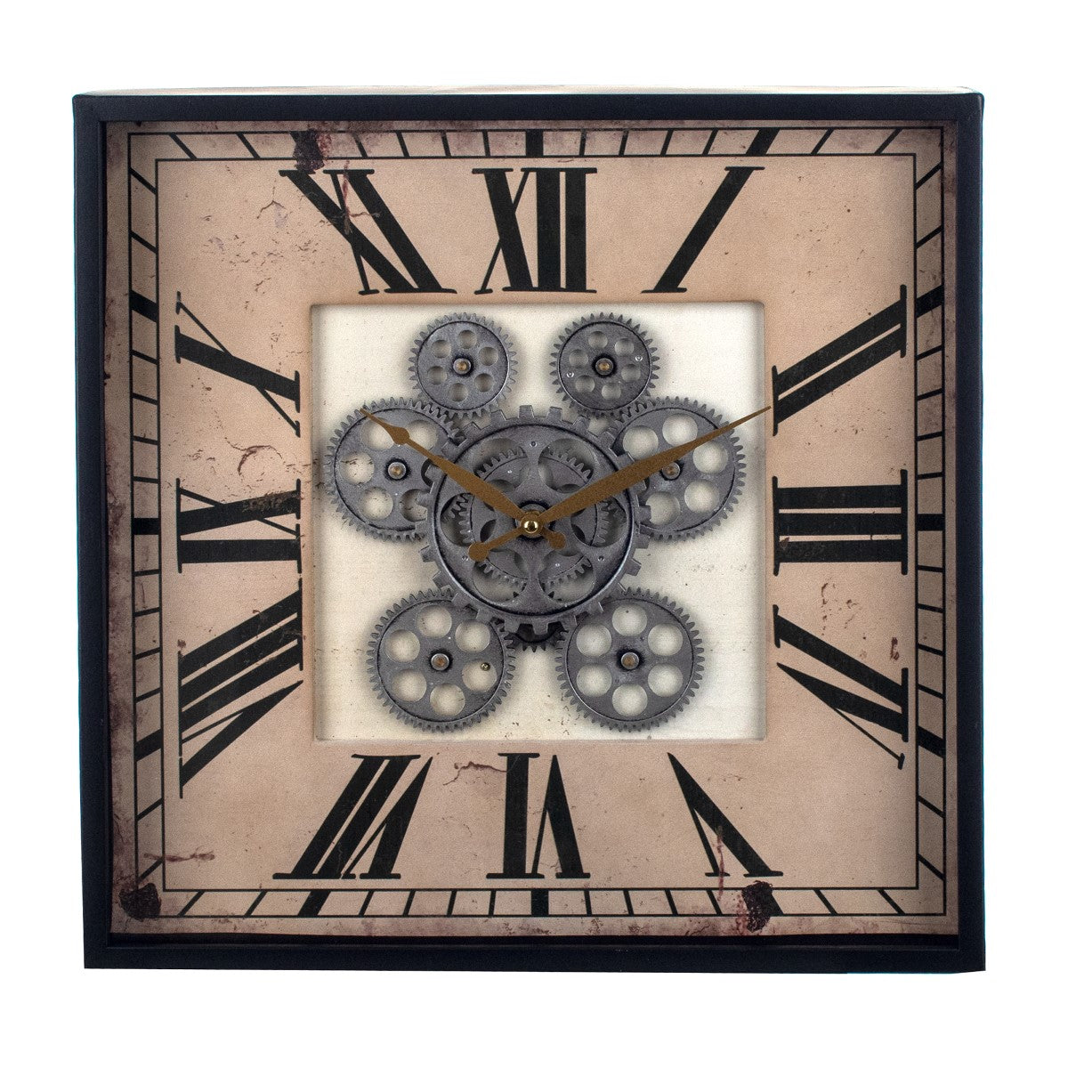 RELOJ DE PARED INDUSTRIAL 45 CM — METAL / CRISTAL