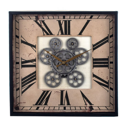 RELOJ DE PARED INDUSTRIAL 45 CM — METAL / CRISTAL