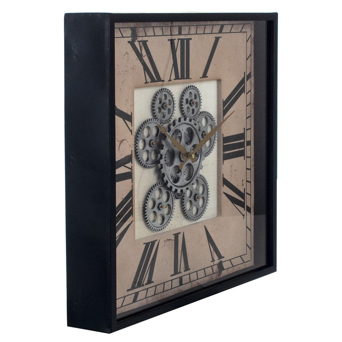 RELOJ DE PARED INDUSTRIAL 45 CM — METAL / CRISTAL
