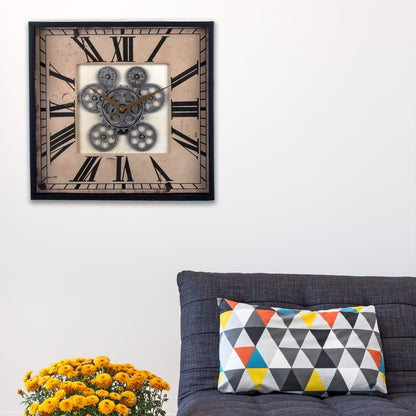 RELOJ DE PARED INDUSTRIAL 45 CM — METAL / CRISTAL