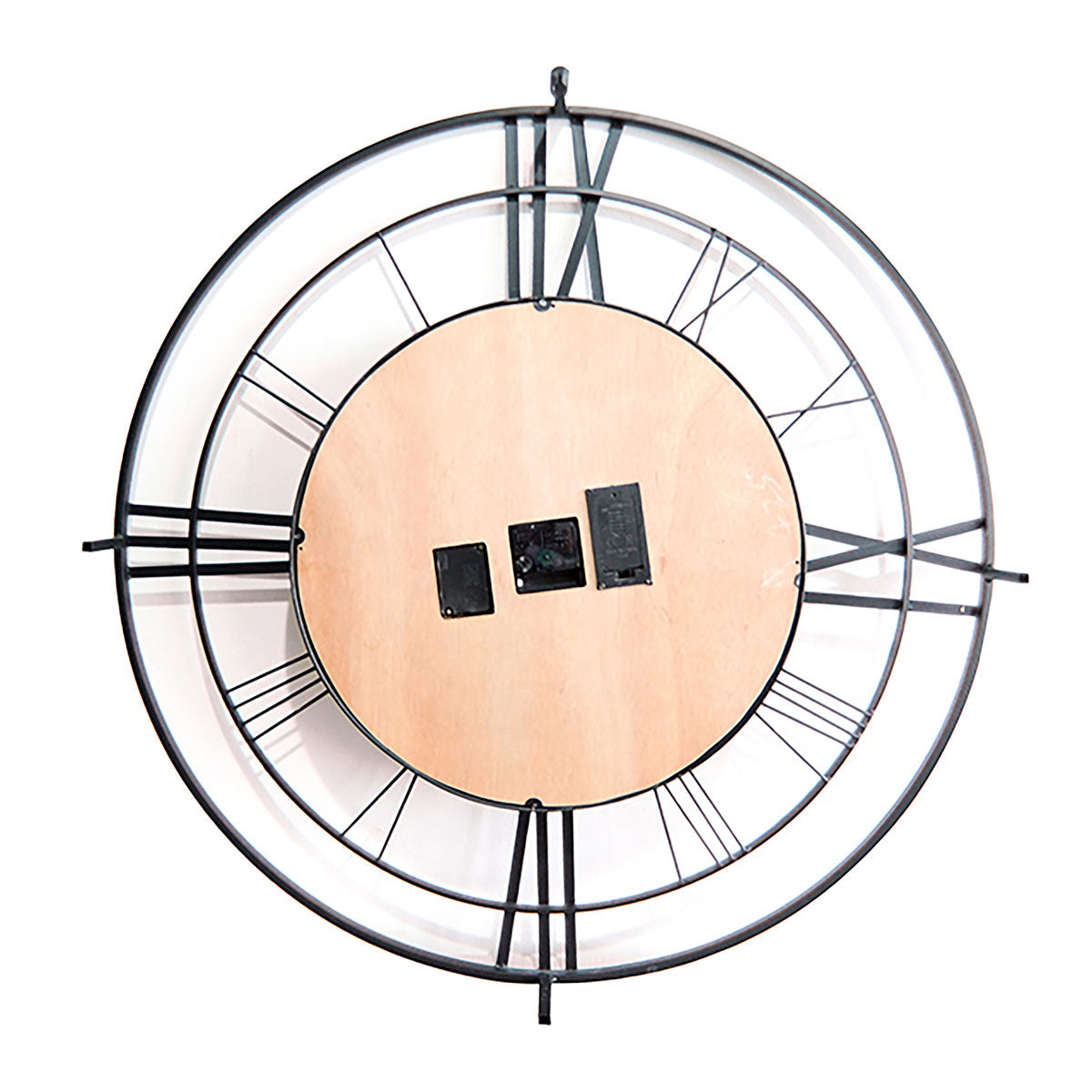 RELOJ DE PARED INDUSTRIAL 79 CM — METAL / CRISTAL
