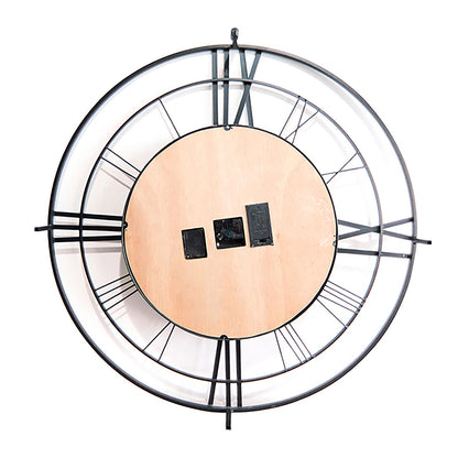 RELOJ DE PARED INDUSTRIAL 79 CM — METAL / CRISTAL