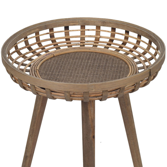 SET 3 MESAS AUXILIARES RATTAN — NATURAL
