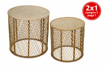 SET 2 MESAS AUXILIARES BAMBU — SUMMER