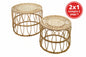 SET 2 MESAS AUXILIARES RATTAN — NATURAL