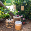 SET 2 MESAS AUXILIARES RATTAN — NATURAL