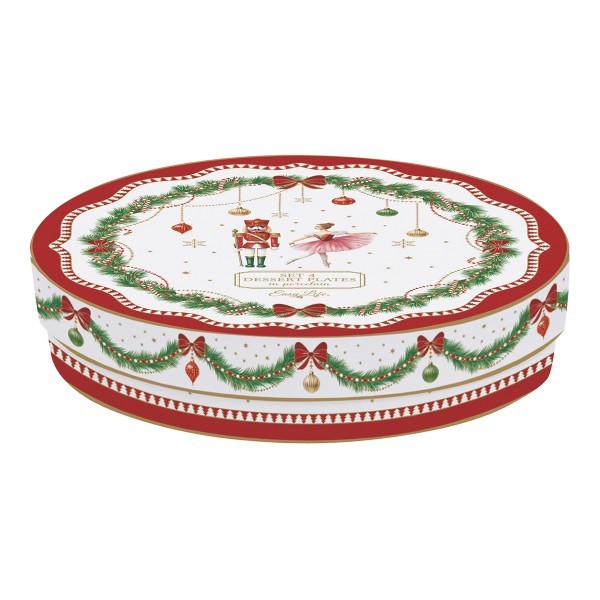 Platos Postre Magie Noël – Set 4 Piezas – 19 cm – Porcelana – Tognana Navidad