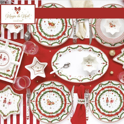 Platos Postre Magie Noël – Set 4 Piezas – 19 cm – Porcelana – Tognana Navidad