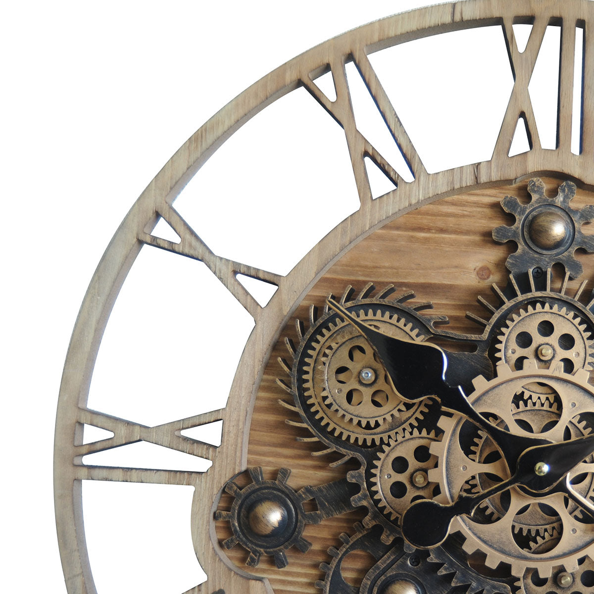 RELOJ DE PARED INDUSTRIAL ENGRANAJE 57 CM — METAL / RESINA