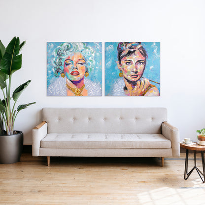 CUADRO MUJER  80×80 CM — PINTURA
