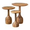 SET DE 3 MESAS DE MADERA DE MANGO — ESTILO ETHNIC