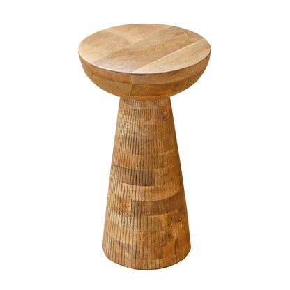 TABURETE DE MADERA DE MANGO — DISEÑO NATURAL Y ELEGANTE
