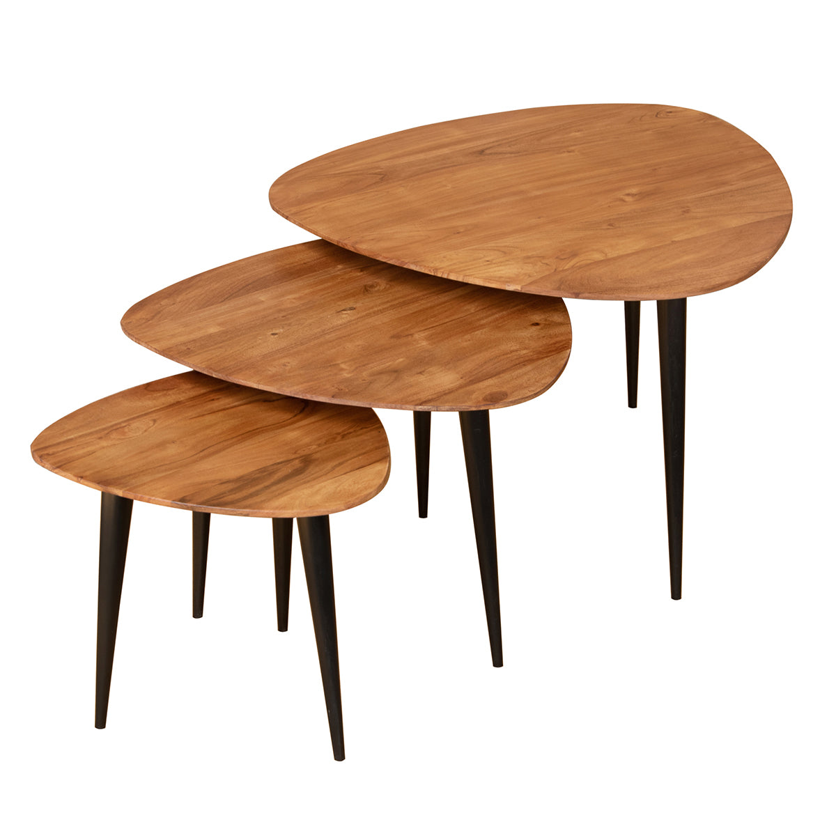 SET DE 3 MESAS — MADERA DE MANGO