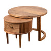 SET DE 2 MESAS AUXILIARES — MADERA DE ACACIA