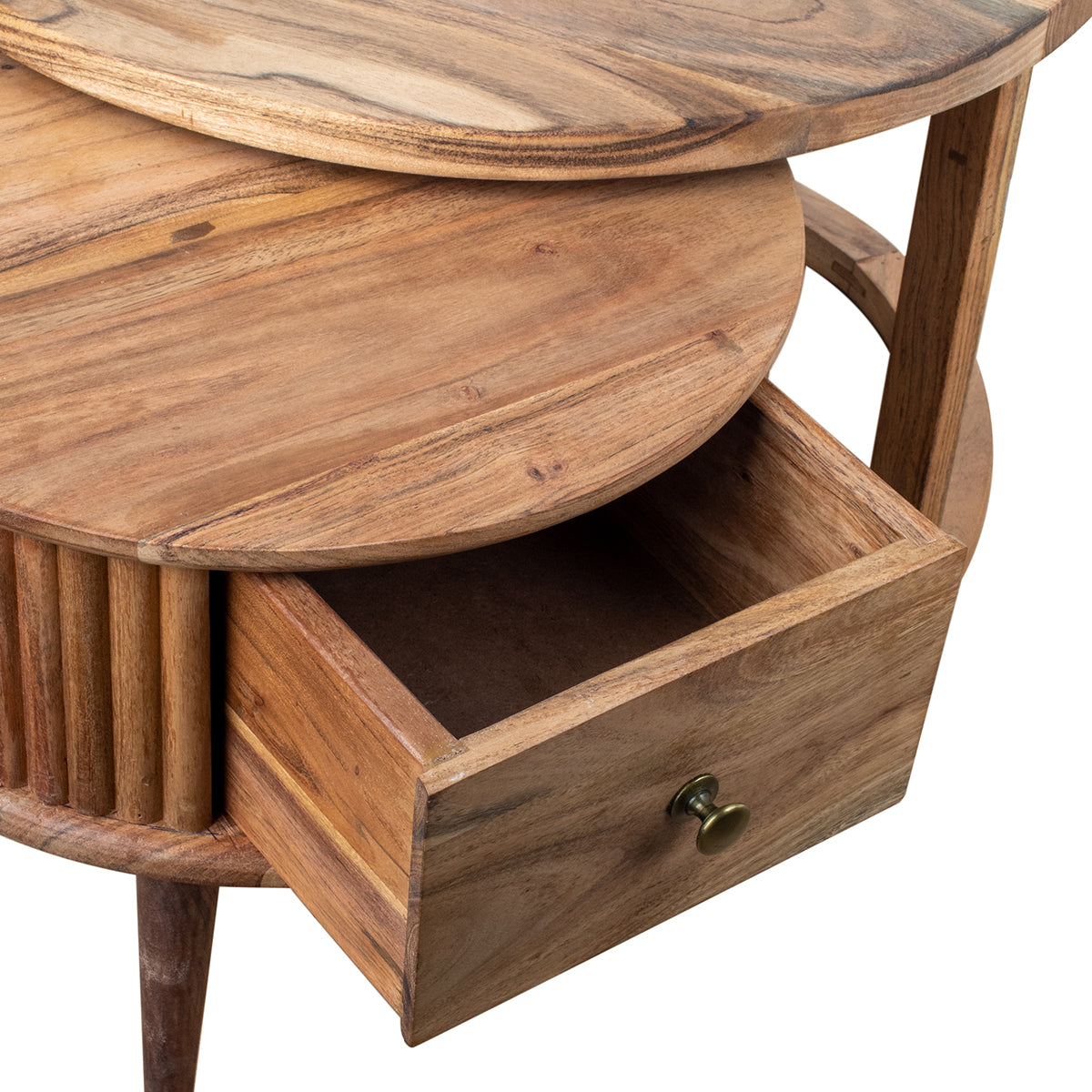 SET DE 2 MESAS AUXILIARES — MADERA DE ACACIA